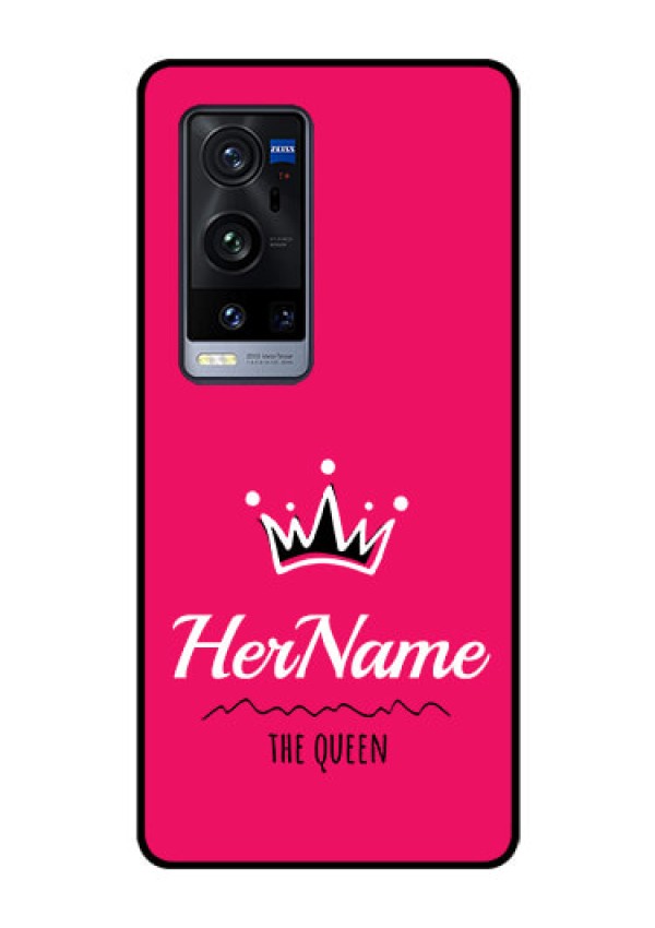Vivo X60 Pro Plus 5G Glass Phone Case Queen with Name