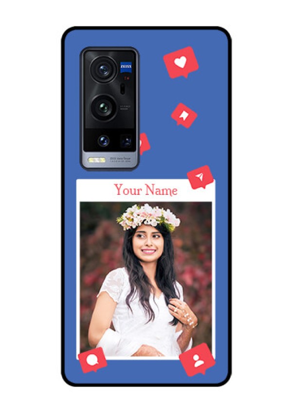 Vivo X60 Pro Plus 5G Custom Glass Phone Case - Like Share And Comment Design