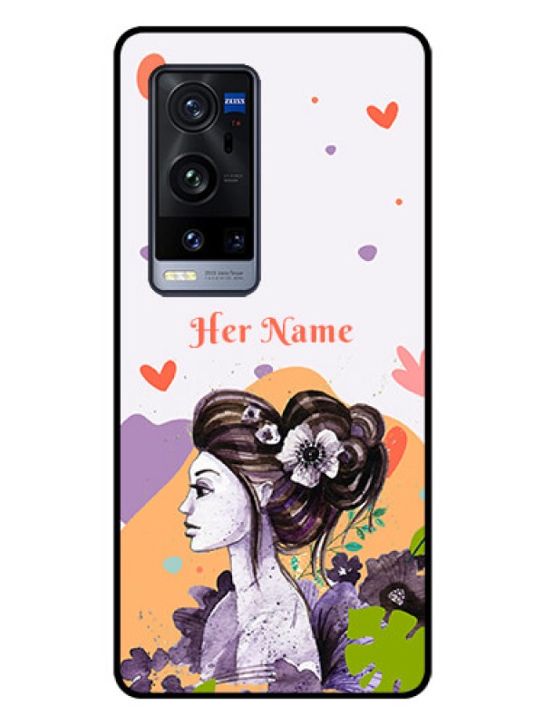 Custom Vivo X60 Pro Plus 5G Personalized Glass Phone Case - Woman And Nature Design