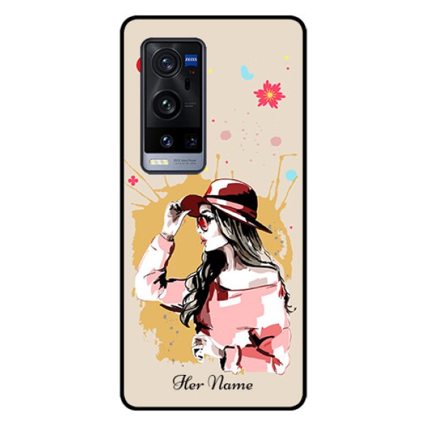Vivo X60 Pro Plus 5G Photo Printing on Glass Case - Women with pink hat Design