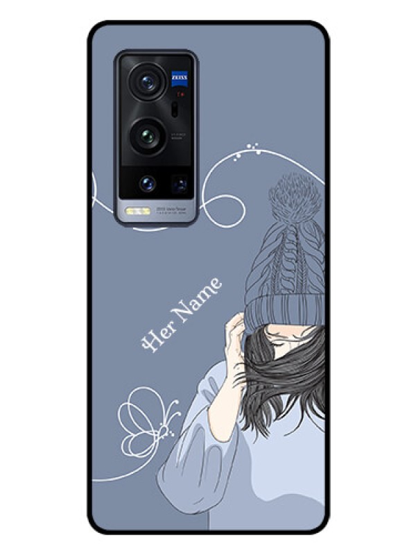 Custom Vivo X60 Pro Plus 5G Custom Glass Mobile Case - Girl in winter outfit Design