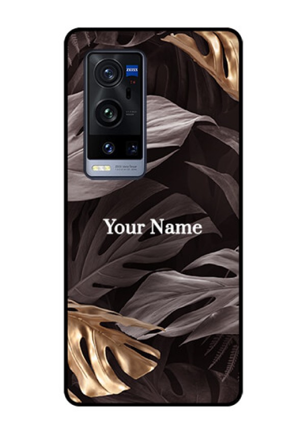 Vivo X60 Pro Plus 5G Personalised Glass Phone Case - Wild Leaves digital paint Design