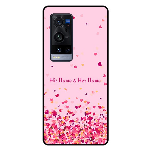 Vivo X60 Pro Plus 5G Photo Printing on Glass Case - Floating Hearts Design