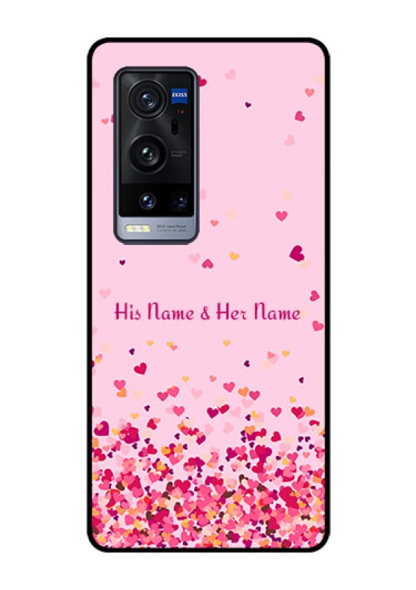 Vivo X60 Pro Plus 5G Photo Printing on Glass Case - Floating Hearts Design