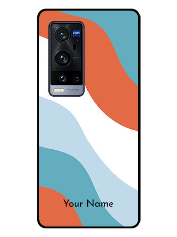 Custom Vivo X60 Pro Plus 5G Custom Glass Mobile Case - coloured Waves Design