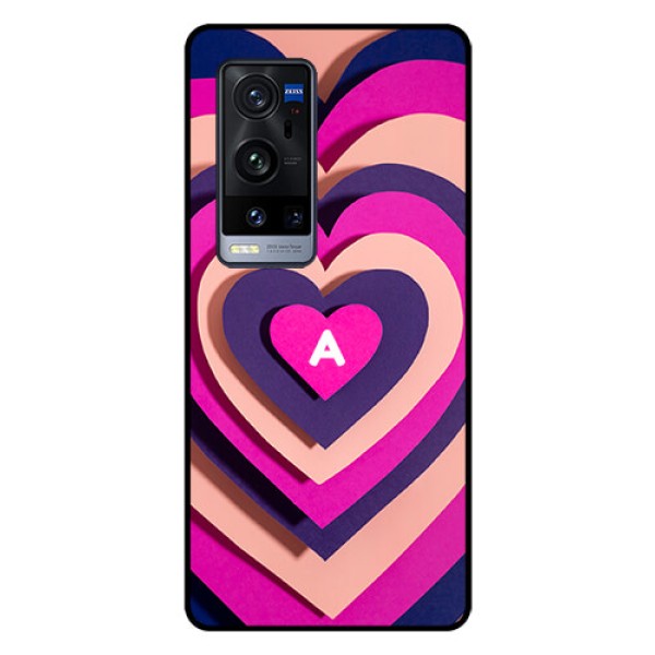 Vivo X60 Pro Plus 5G Custom Glass Mobile Case - Cute Heart Pattern Design