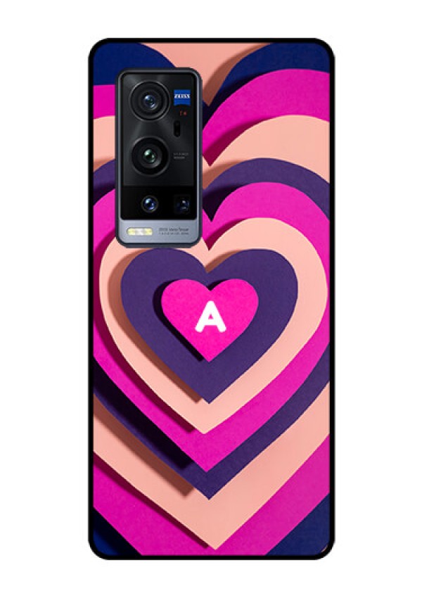 Vivo X60 Pro Plus 5G Custom Glass Mobile Case - Cute Heart Pattern Design