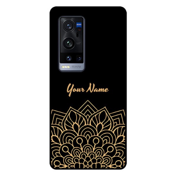 Vivo X60 Pro Plus 5G Custom Glass Phone Case - Golden mandala Design