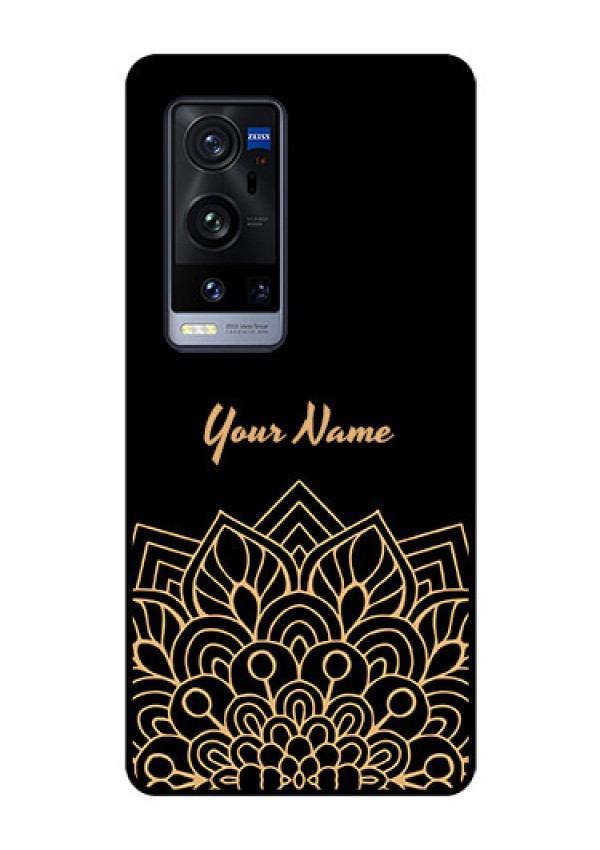 Vivo X60 Pro Plus 5G Custom Glass Phone Case - Golden mandala Design
