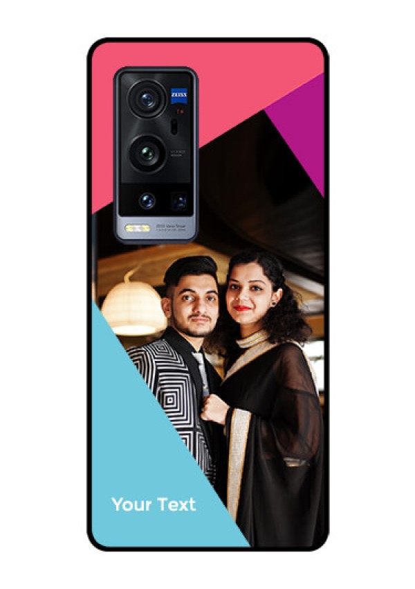 Vivo X60 Pro Plus 5G Custom Glass Mobile Case - Stacked Triple colour Design