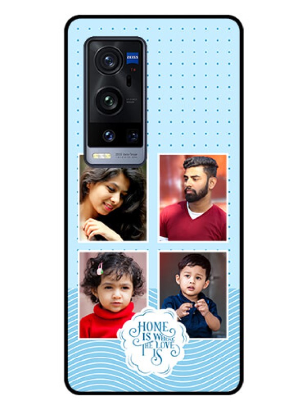 Custom Vivo X60 Pro Plus 5G Custom Glass Phone Case - Cute love quote with 4 pic upload Design