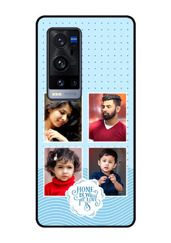 Vivo X60 Pro Plus 5G Custom Glass Phone Case - Cute love quote with 4 pic upload Design