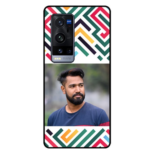 Vivo X60 Pro Plus 5G Personalized Glass Phone Case - Colorful Maze Pattern Design