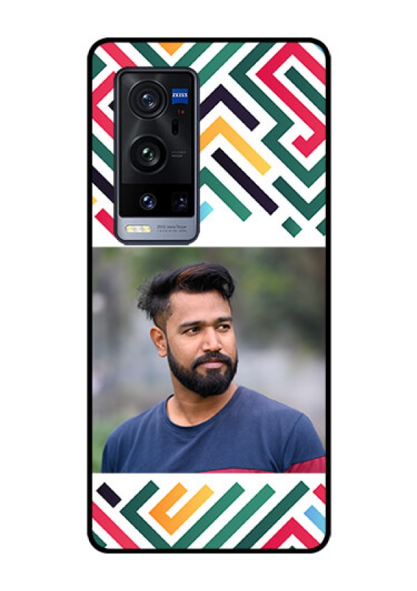 Vivo X60 Pro Plus 5G Personalized Glass Phone Case - Colorful Maze Pattern Design