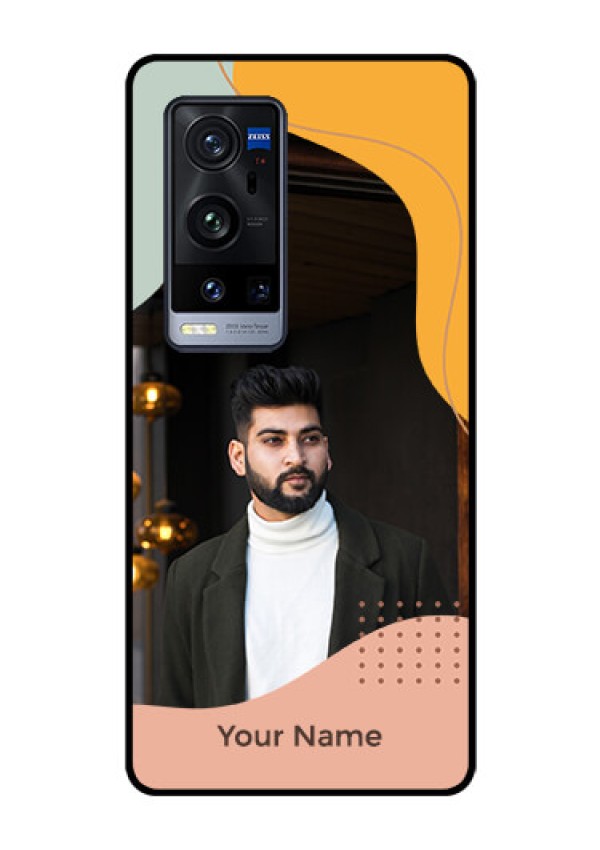 Vivo X60 Pro Plus 5G Personalized Glass Phone Case - Tri-coloured overlay design