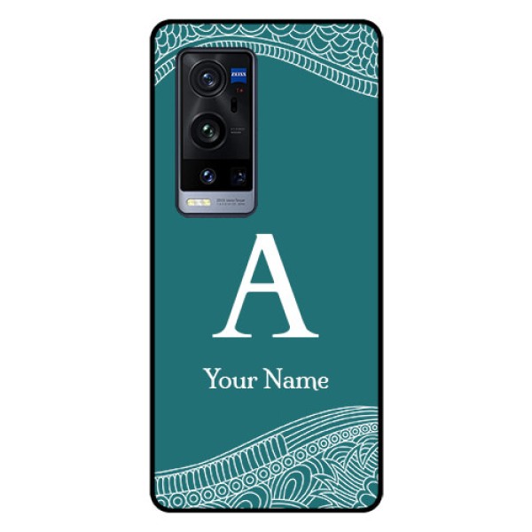 Vivo X60 Pro Plus 5G Personalized Glass Phone Case - line art pattern with custom name Design Vivo X60 Pro Plus 5G Personalized Glass Phone Case - line art pattern with custom name Design