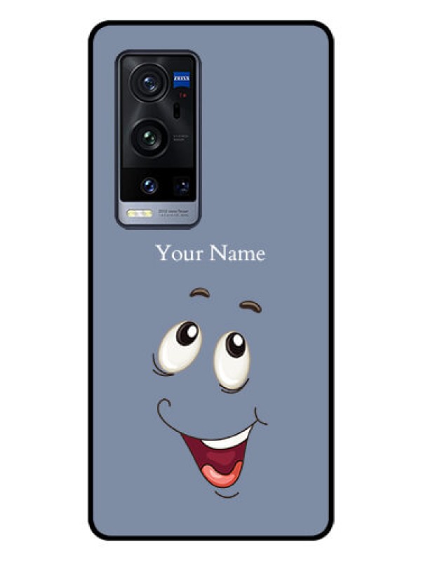 Custom Vivo X60 Pro Plus 5G Photo Printing on Glass Case - Laughing Cartoon Face Design