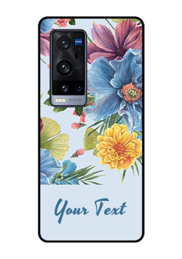 Vivo X60 Pro Plus 5G Custom Glass Mobile Case - Stunning Watercolored Flowers Painting Design