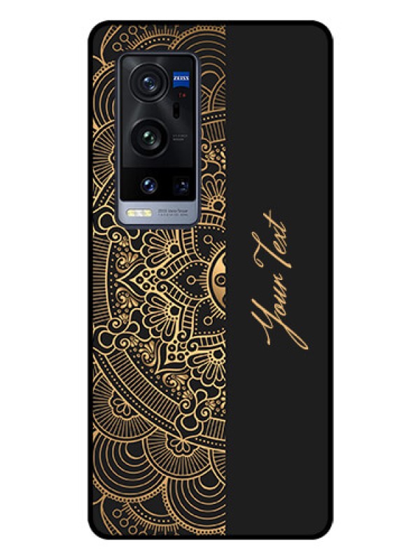 Custom Vivo X60 Pro Plus 5G Photo Printing on Glass Case - Mandala art with custom text Design