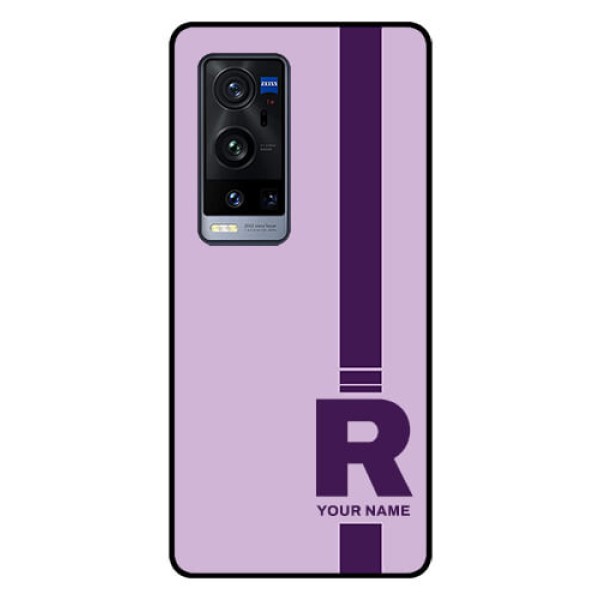 Vivo X60 Pro Plus 5G Photo Printing on Glass Case - Simple dual tone stripe with name Design Vivo X60 Pro Plus 5G Photo Printing on Glass Case - Simple dual tone stripe with name Design