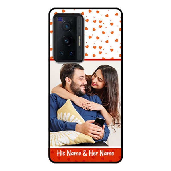 Vivo X70 Pro 5G Custom Glass Phone Case - Orange Love Symbol Design