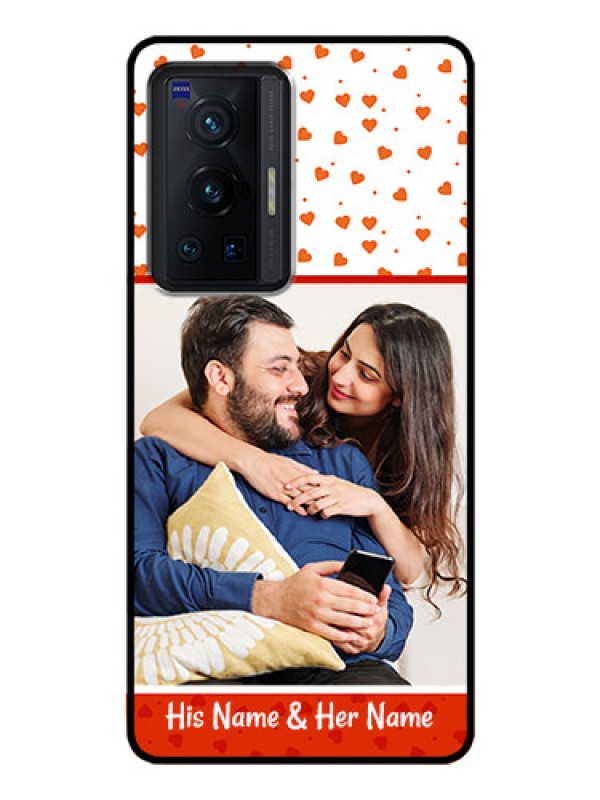 Custom Vivo X70 Pro 5G Custom Glass Phone Case - Orange Love Symbol Design