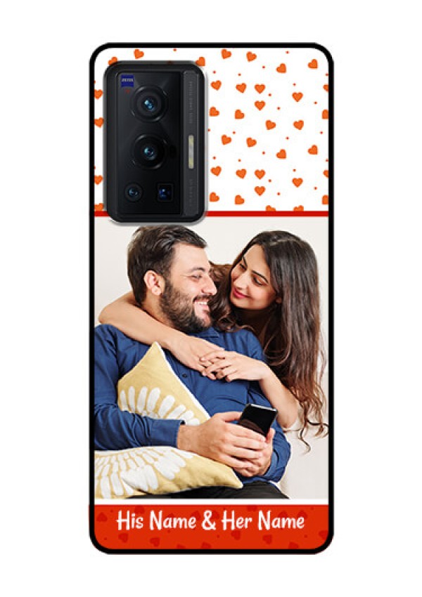 Vivo X70 Pro 5G Custom Glass Phone Case - Orange Love Symbol Design