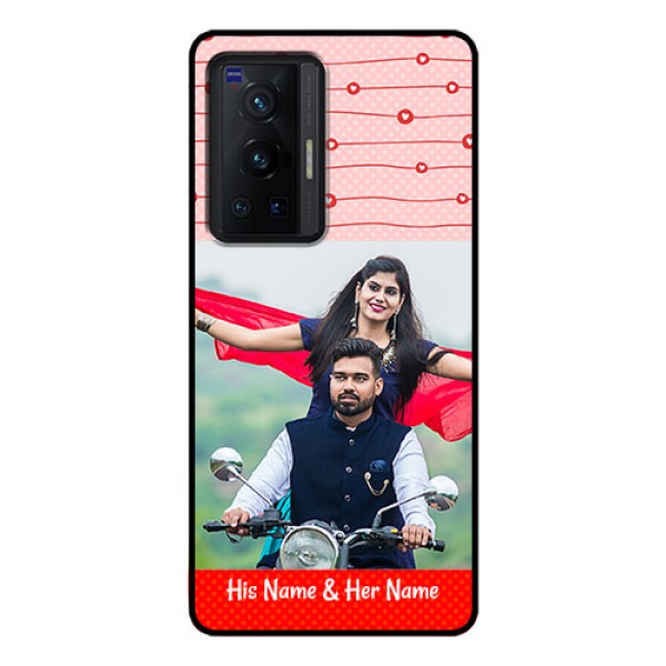 Vivo X70 Pro 5G Personalized Glass Phone Case - Red Pattern Case Design
