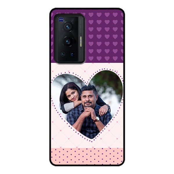 Vivo X70 Pro 5G Custom Glass Phone Case - Violet Love Dots Design