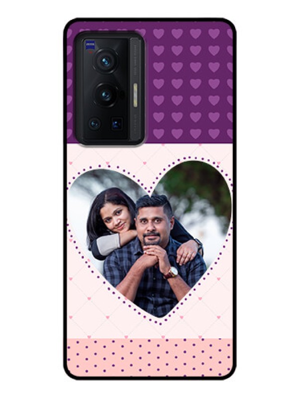 Custom Vivo X70 Pro 5G Custom Glass Phone Case - Violet Love Dots Design