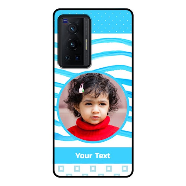 Vivo X70 Pro 5G Custom Glass Phone Case - Simple Blue Case Design
