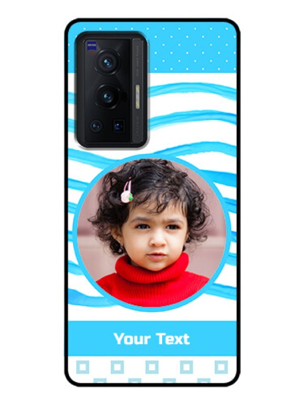 Custom Vivo X70 Pro 5G Custom Glass Phone Case - Simple Blue Case Design