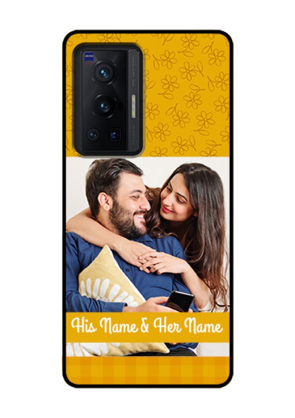 Vivo X70 Pro 5G Custom Glass Mobile Case - Yellow Floral Design