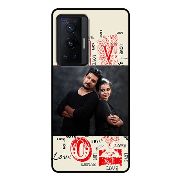 Vivo X70 Pro 5G Photo Printing on Glass Case - Trendy Love Design Case