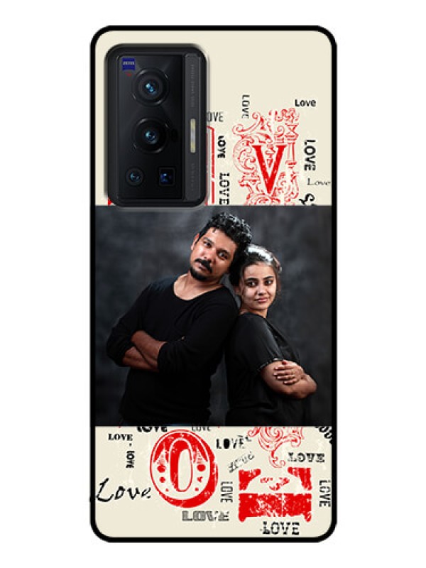 Custom Vivo X70 Pro 5G Photo Printing on Glass Case - Trendy Love Design Case