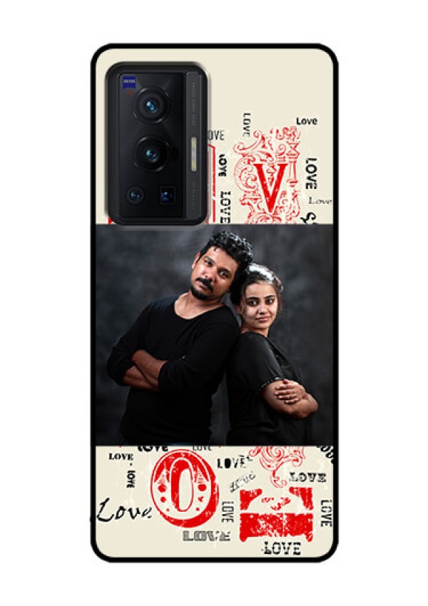 Vivo X70 Pro 5G Photo Printing on Glass Case - Trendy Love Design Case