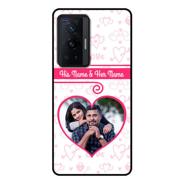 Vivo X70 Pro 5G Personalized Glass Phone Case - Heart Shape Love Design