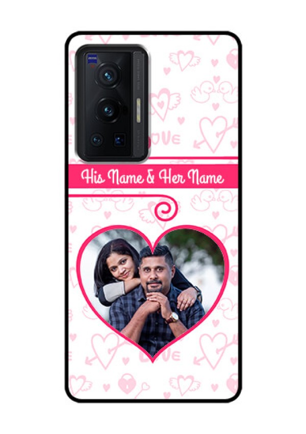 Vivo X70 Pro 5G Personalized Glass Phone Case - Heart Shape Love Design