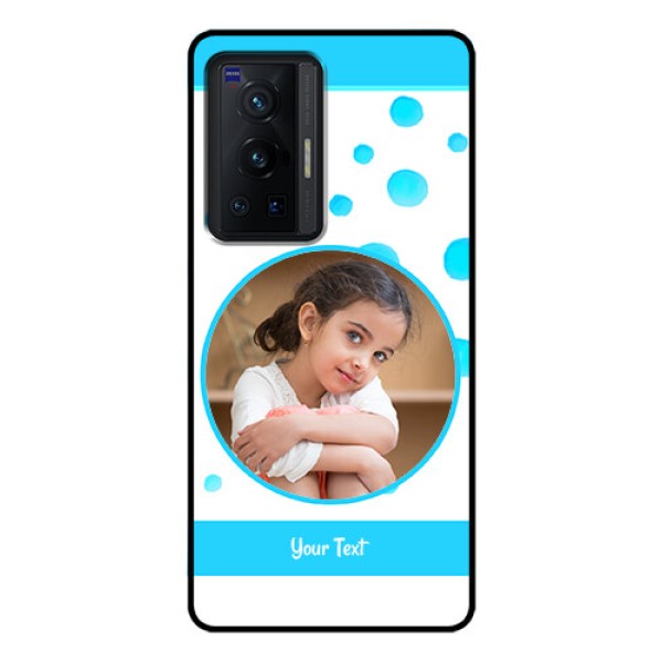 Vivo X70 Pro 5G Photo Printing on Glass Case - Blue Bubbles Pattern Design