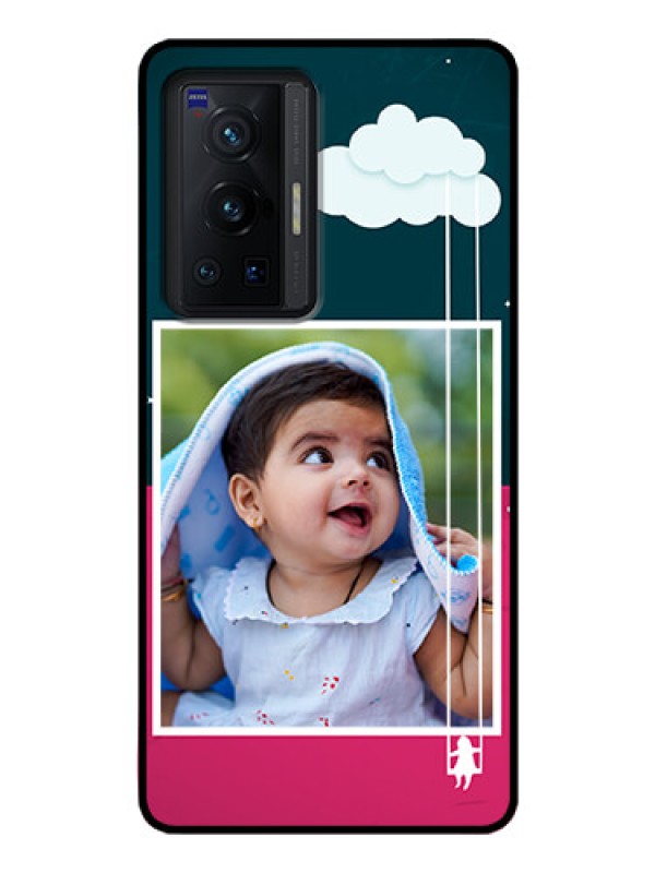 Custom Vivo X70 Pro 5G Custom Glass Phone Case - Cute Girl with Cloud Design