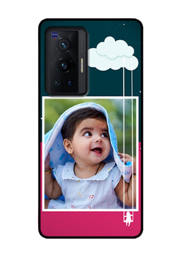 Vivo X70 Pro 5G Custom Glass Phone Case - Cute Girl with Cloud Design