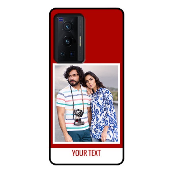 Vivo X70 Pro 5G Personalized Glass Phone Case - Simple Red Color Design