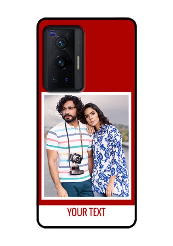 Vivo X70 Pro 5G Personalized Glass Phone Case - Simple Red Color Design