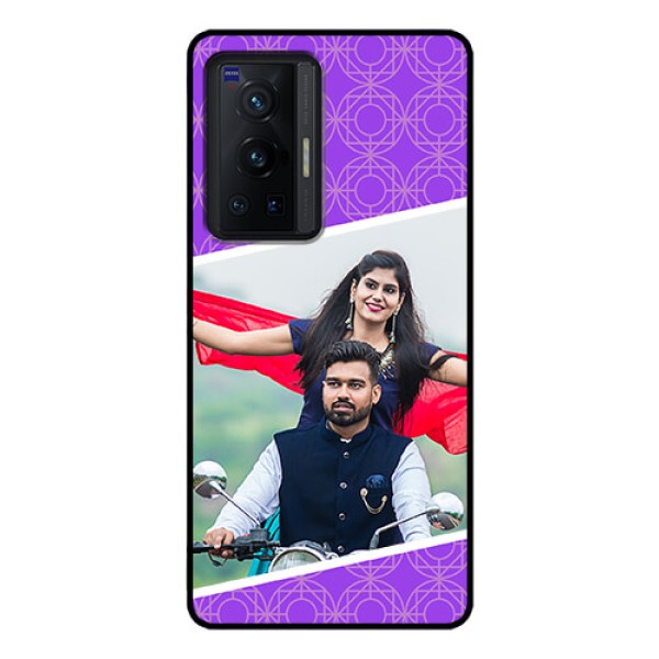 Vivo X70 Pro 5G Custom Glass Phone Case - Violet Pattern Design
