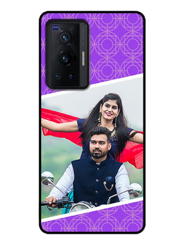Custom Vivo X70 Pro 5G Custom Glass Phone Case - Violet Pattern Design
