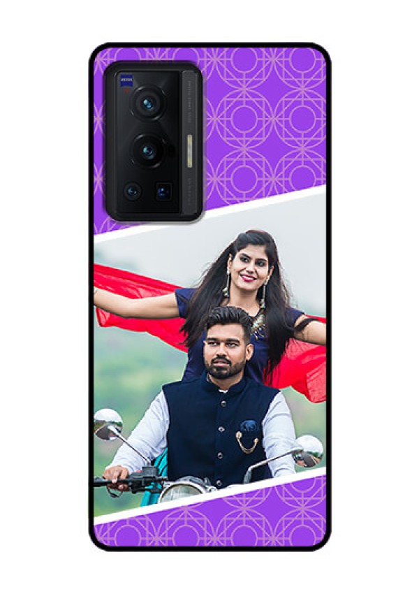 Vivo X70 Pro 5G Custom Glass Phone Case - Violet Pattern Design