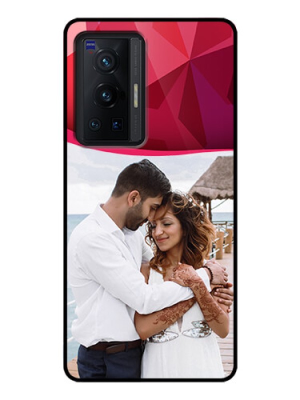Custom Vivo X70 Pro 5G Custom Glass Mobile Case - Red Abstract Design