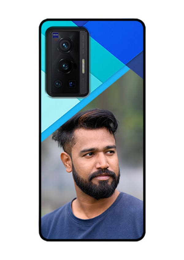 Vivo X70 Pro 5G Custom Glass Phone Case - Blue Pattern Design