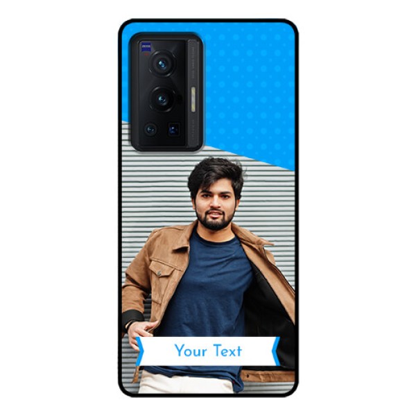 Vivo X70 Pro 5G Photo Printing on Glass Case - Simple Blue Color Design