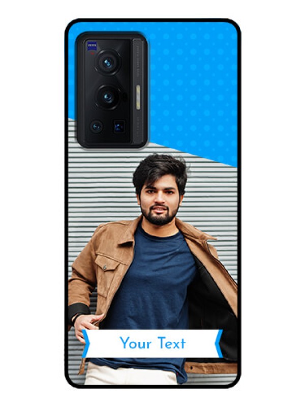 Custom Vivo X70 Pro 5G Photo Printing on Glass Case - Simple Blue Color Design
